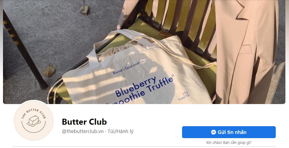 Facebook page của Butter Club Brand