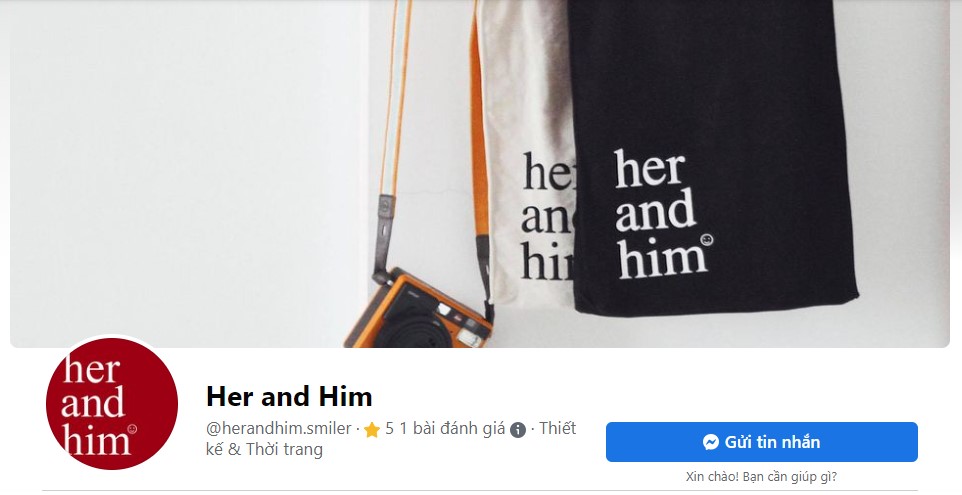 Facebook page của Her and Him Brand