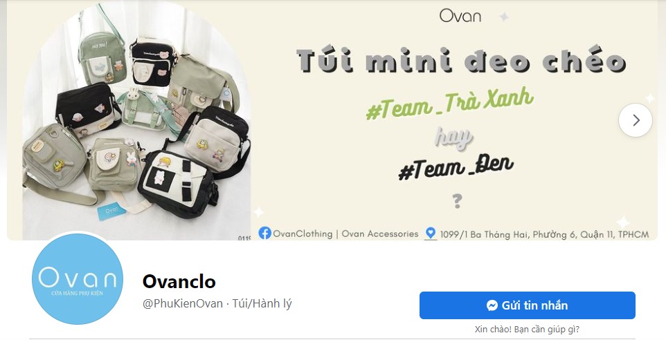 Facebook page của Ovan Brand