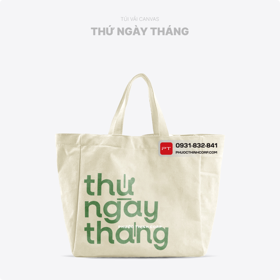 Túi vải canvas Thứ Ngày Tháng