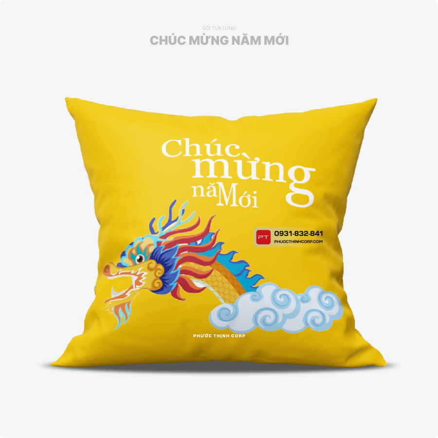 Gối tựa lưng Chúc Mừng Năm Mới