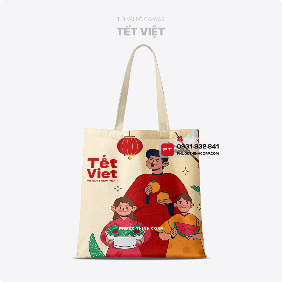 Túi vải canvas Tết Việt