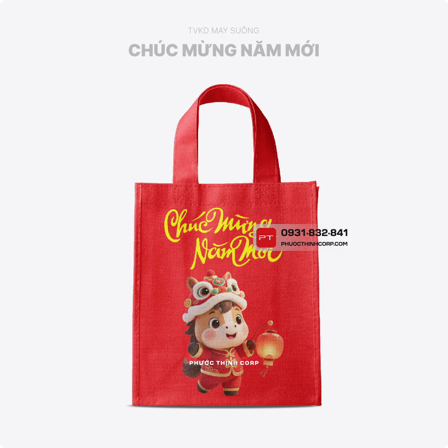 Túi vải không dệt Chúc Mừng Năm Mới